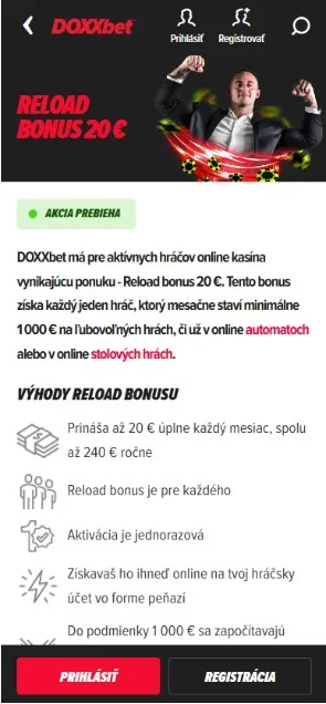 Reload bonus 20€