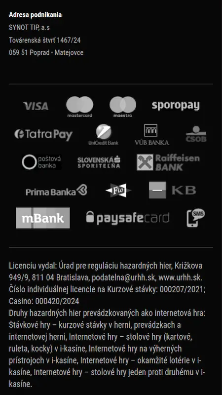 SynotTip sms vklad