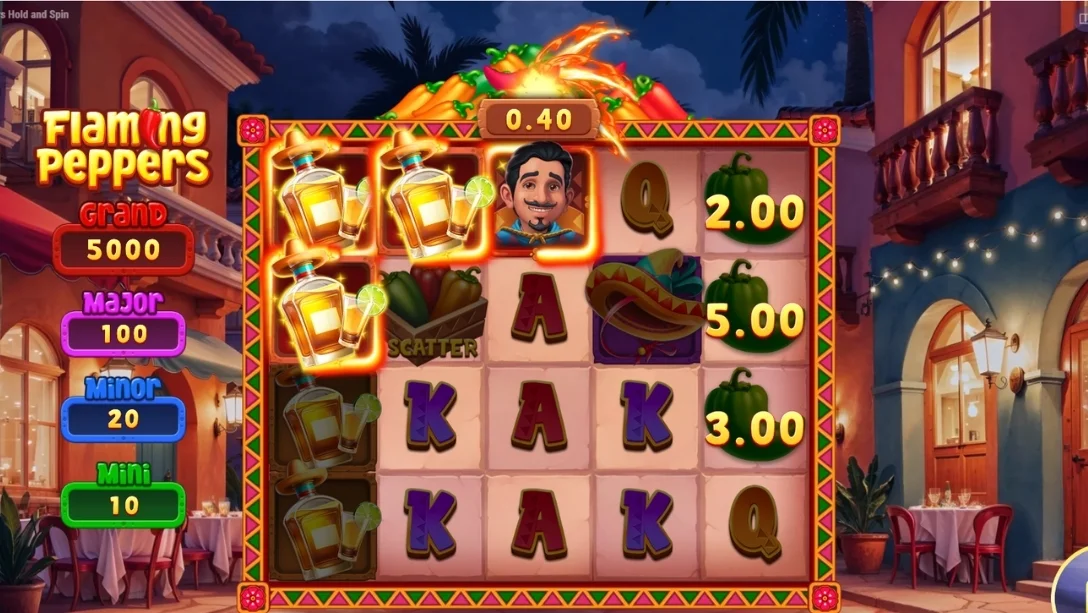 Flaming Peppers Hold and Spin