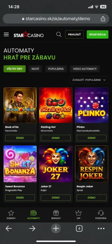 Najlepšie hracie automaty zadarmo pre zábavu